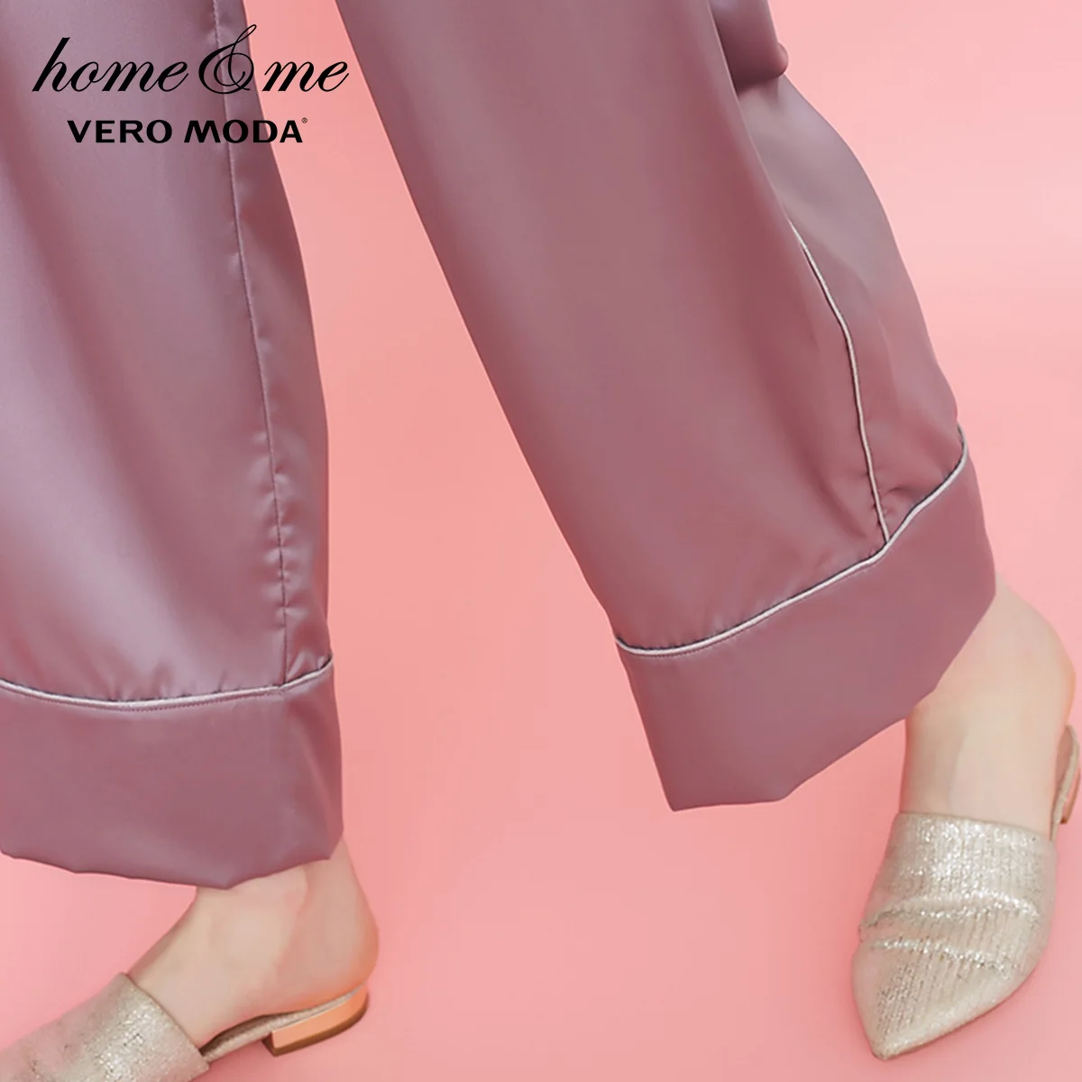 Vero Moda New Women's Elasticized Waist Casual Cropoed Wide-leg Pajama Sleepwear Pants |3182P7504