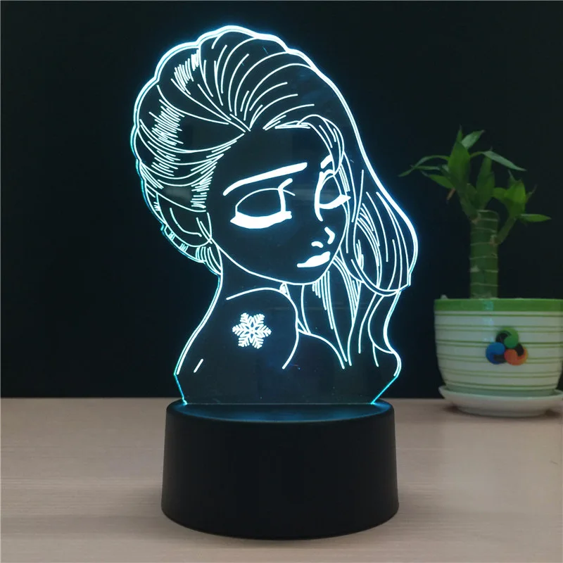 Юки онна снег женские 3D Акриловые Ретро Настольная лампа Luz De Lampara светодиодный usb