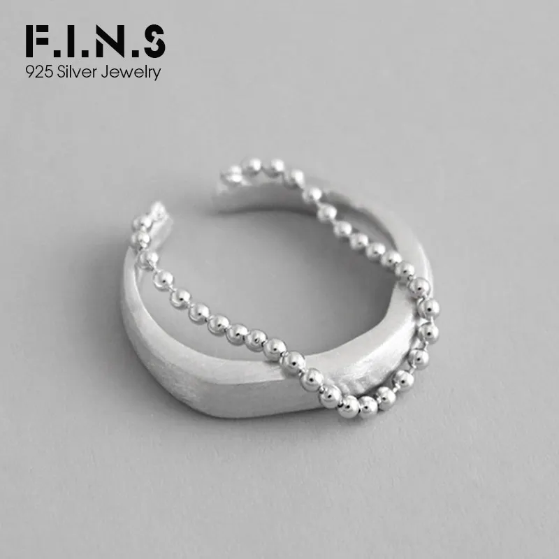 F.I.N.S корейское модное кольцо из серебра пробы S925, индивидуальное кольцо из бисера, матовое серебряное обручальное кольцо 925, хорошее ювелирное изделие