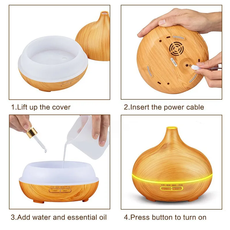 Ультразвуковой увлажнитель воздуха со светодиодной лампой 7 цветов|Увлажнители