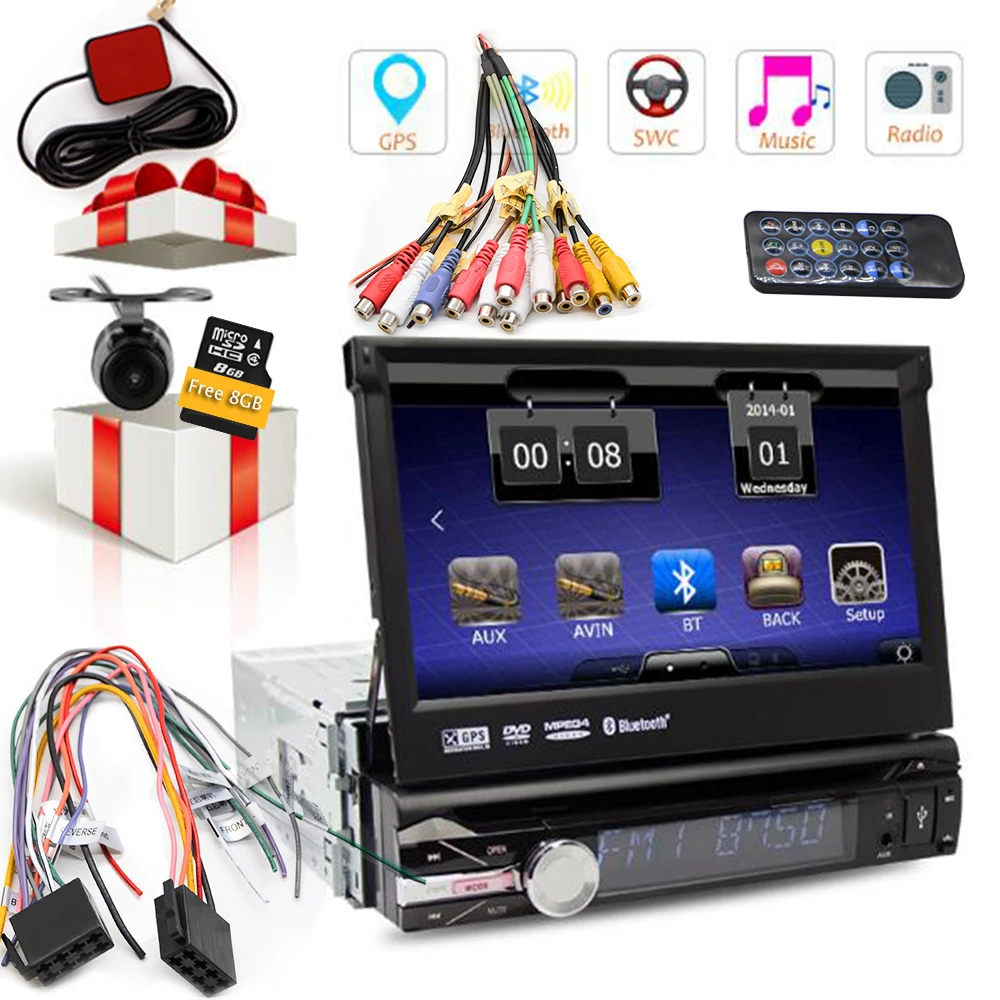 Один din эквалайзер MP3 Авторадио RDS USB BT навигатор музыкальная система стерео iPod gps