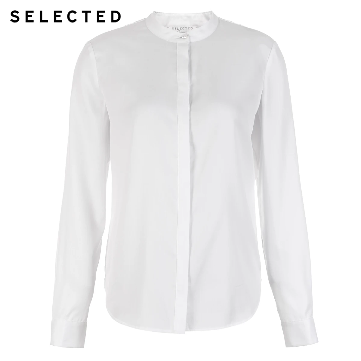 Отборная женская рубашка с воротником-стойкой из 100% хлопка SIG | 418305518