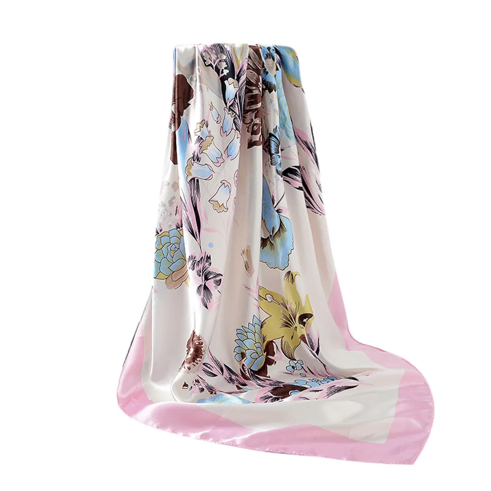 Scarf Bandana Plaid Poncho Handkerchief Hijab 90X90CM Point Printing Fashion Retro Female Multipurpose Shawl #50 | Аксессуары для