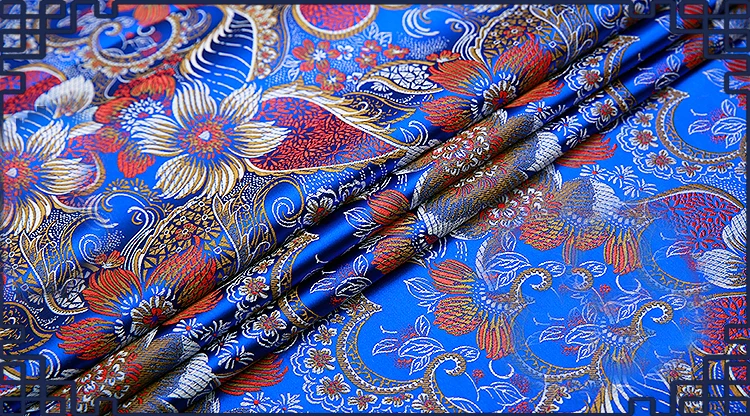 Высококачественная голубая жаккардовая парчовая ткань HLQON 75x100 см с