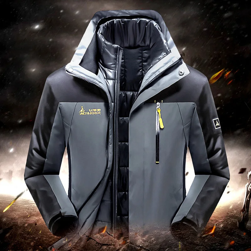 6XL Мужская зимняя брендовая куртка с хлопковой подкладкой 2 предмета уличные