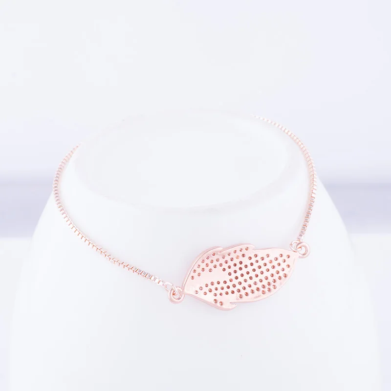 2018 новый дизайн микро паве цирконий соединитель лист шарм браслеты золотые цепи