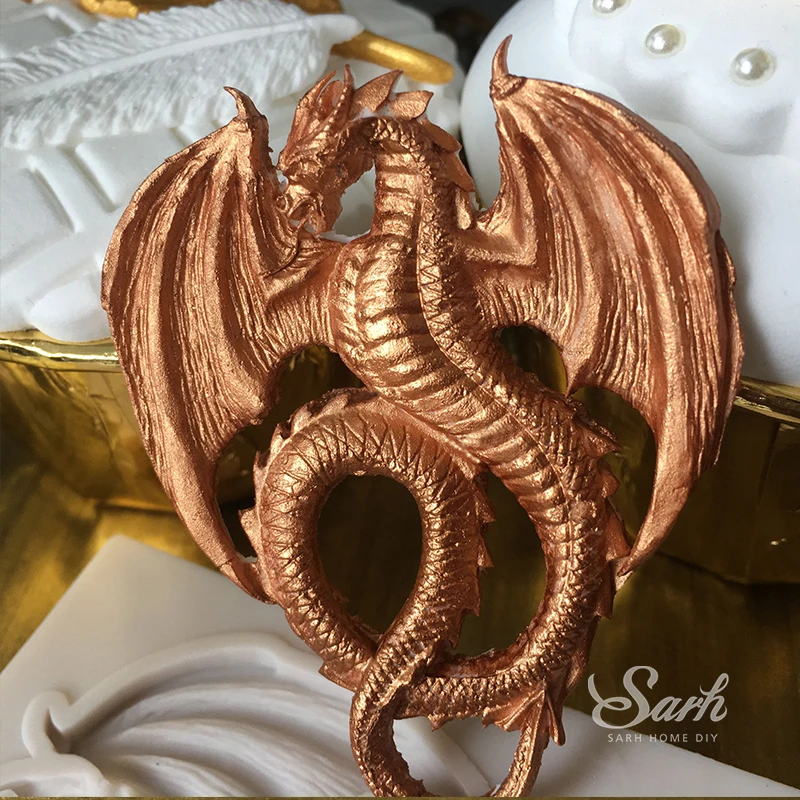 Dragon Totem Coat of Arms Shape Fondant Cake Molds Chocolate Mold for the Kitchen Baking Decoration and Tool M1252_A | Дом и сад