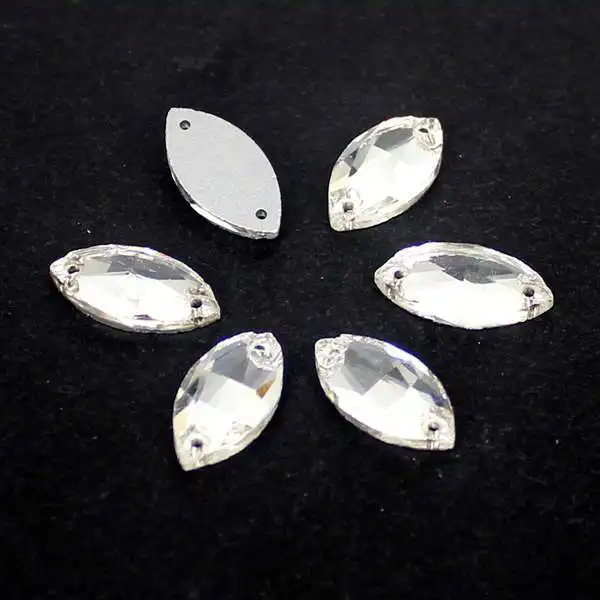 Crystal Beads 6X12mm 7x15mm 9x18mm 13x22mm 15x31mm Horse Eye Flatback Clear Glass Sew On DIY For Garment | Красота и здоровье