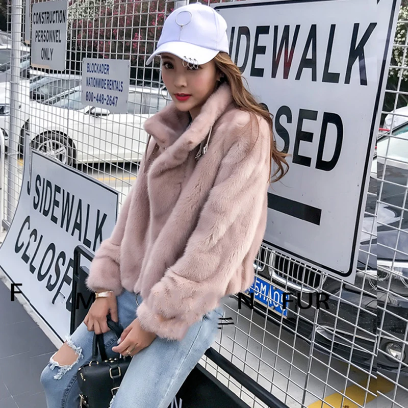 Красивые женские шубы LVCHI модная шуба из меха норки с регулируемым воротником