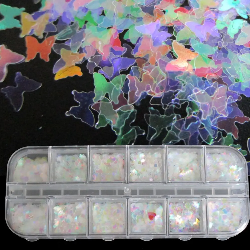 Голографические Блестки для ногтей Bittb радужные бруски с блестками и рисунком в