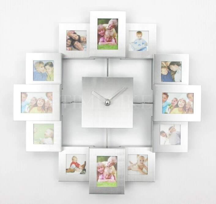 Фоторамка часы украшение дома модные часы деко Reloj - Цвет: Серебристый