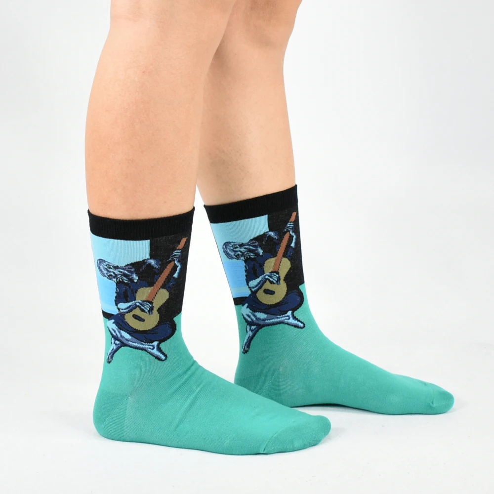 Happy Socks, ограниченная серия, повседневные, новинка, мужские забавные носки, подарочный набор, серия масляной живописи, чёсаный хлопок, новинка, мужские, 5 пар