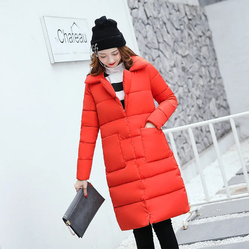 Free Shipping 2017 Winter New Down Jacket Cotton Clothing Women Korean Fashion Slim In The Long Section Parkas Simple Wild QQ | Женская