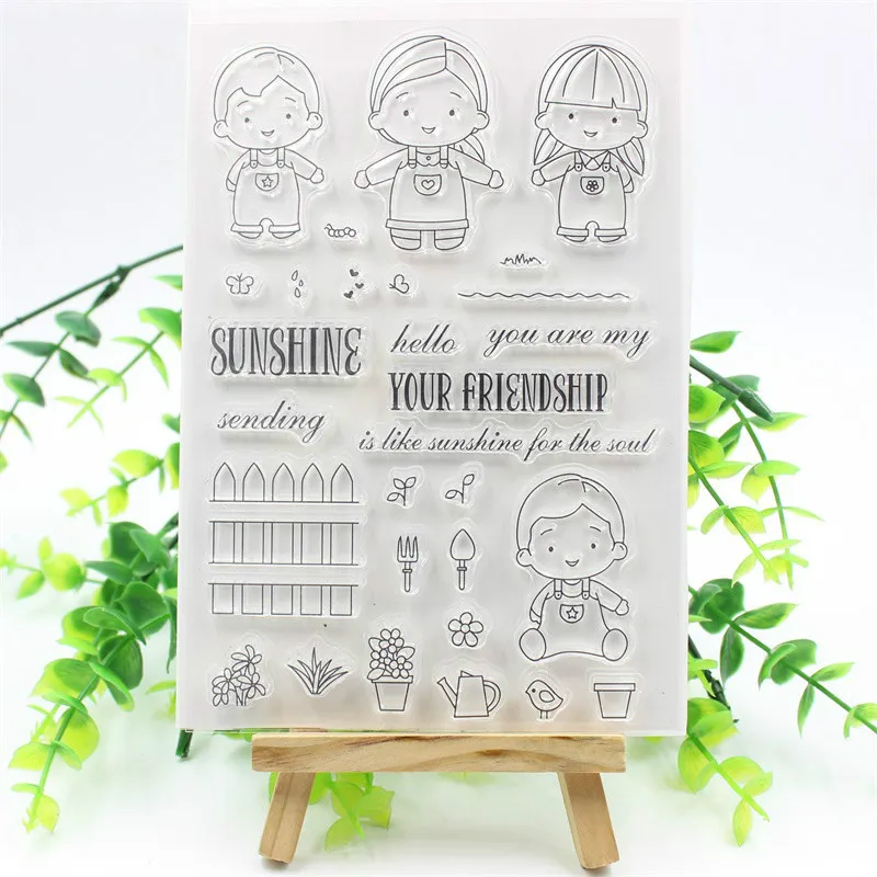 Детей друзей слова прозрачный силиконовый штамп для уплотнения DIY Скрапбукинг