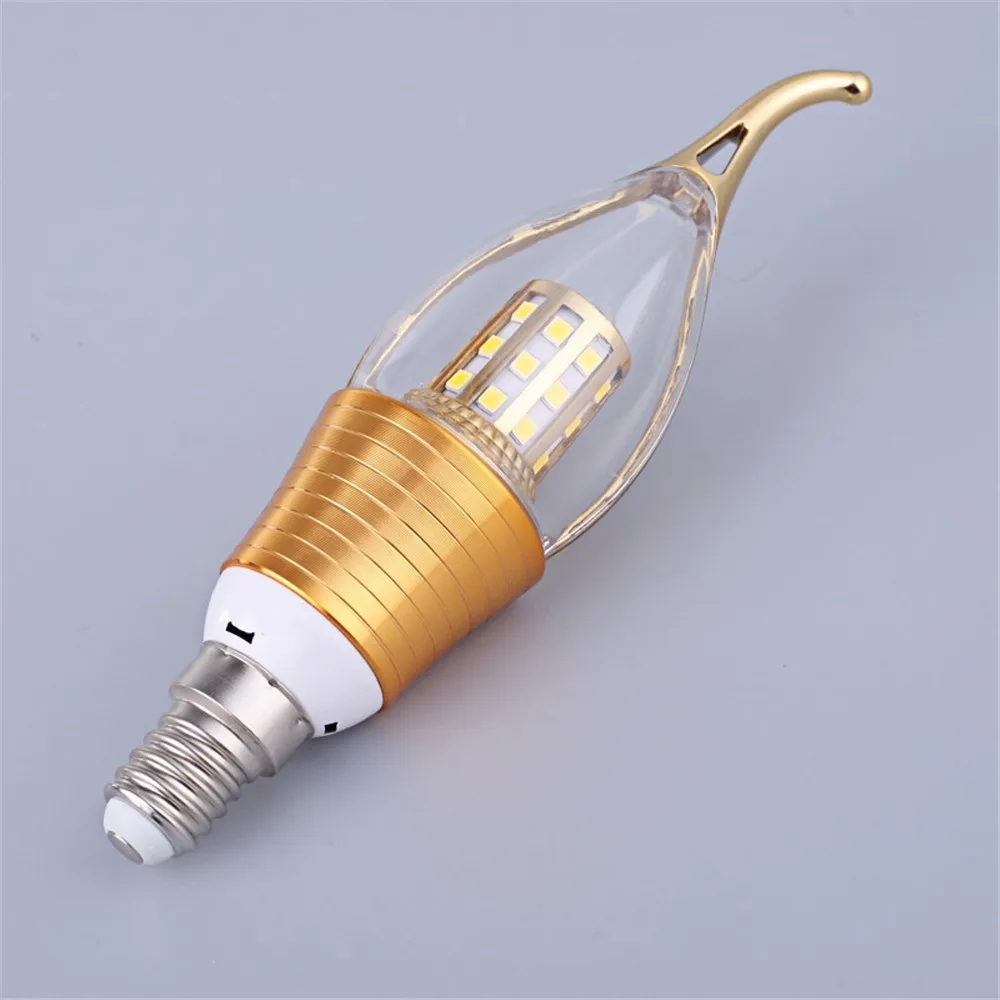 

LED Bulb Golden Warm White 2700K 9W E14 110-230V Constant Current Candle Bulb for Chandelier Spotlight Ceiling Hanging Light