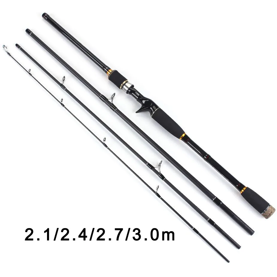 

TOMA 2.1m 2.4m 2.7m 3.0m 100% Carbon Fiber Rod Spinning Fishing Rods Casting Travel Rod 4 Sections Fast Action Fishing Lure Rod