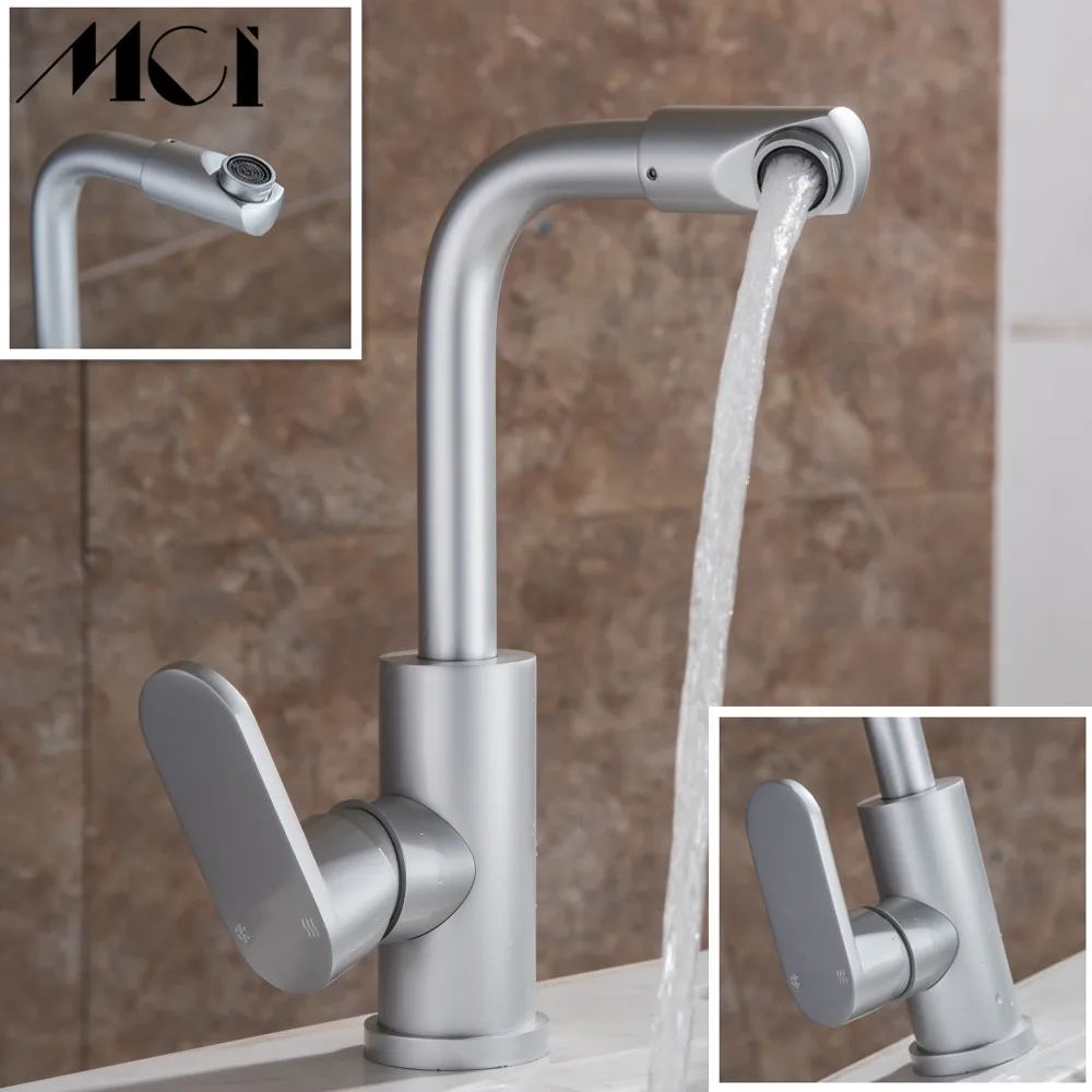 Смеситель кухонный алюминиевый с одной ручкой вращающийся на 360 градусов |