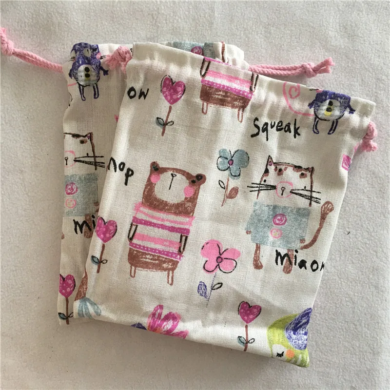 1 шт. многоцелевой органайзер для хранения из хлопка и льна|animal drawings|animal gift baganimal bag