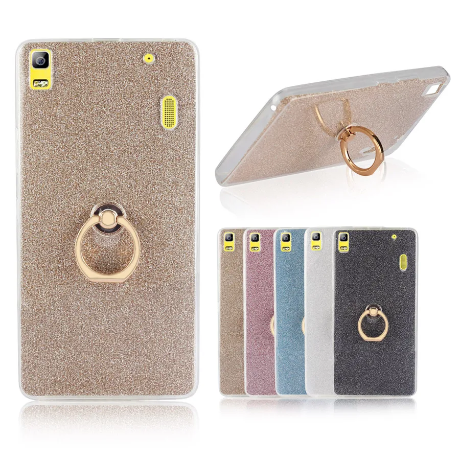 Флэш порошок ТПУ мягкий силиконовый задняя крышка с кольцом чехол для Lenovo K3 Note K50