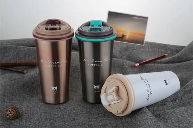 Чашки кофе кружка-термос с крышкой thermocup печать Нержавеющая сталь термосы автомобиля мой бутылка для воды