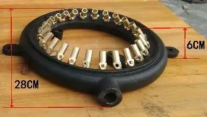 Без крышки чугун(поддержка) 24 сопла газовая струйная насадки горелка для кухни приготовления пропановая струйная горелка с латунным отверстием lpg& lng