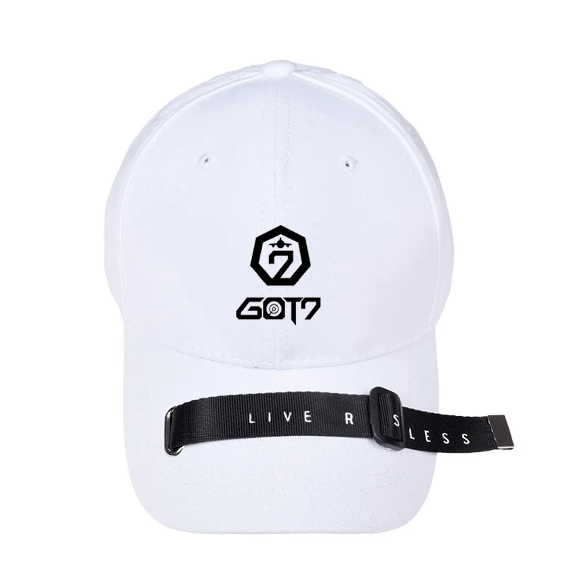 white 4 Новая Мода Kpop аксессуары GOT7 BTS EXO дважды семнадцать Повседневная бейсболка летняя бейсболка Шапки в стиле "хип-хоп" K поп Кепки - Цвет: white 4