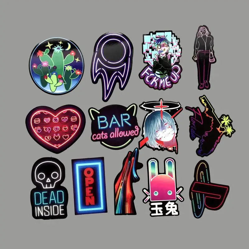 Наклейки граффити 25 шт./лот цветные неоновые наклейки с лампой для скрапбукинга
