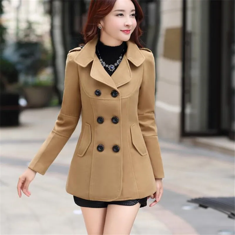 Дамы шерстяные пальто новый стиль смеси короткая куртка тонкие модные женская