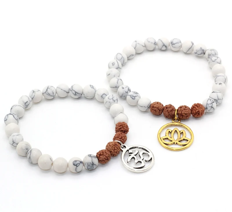 Тибетский браслет 8 мм дерево Будды Бодхи Мала-Йога хаулитовый Камень
