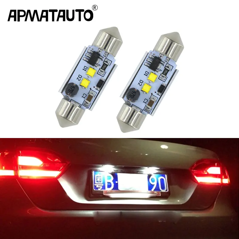 2x Автомобильные светодиодные лампы без ошибок 36 мм C5W 6 SMD 5730 12 В номерные знаки для