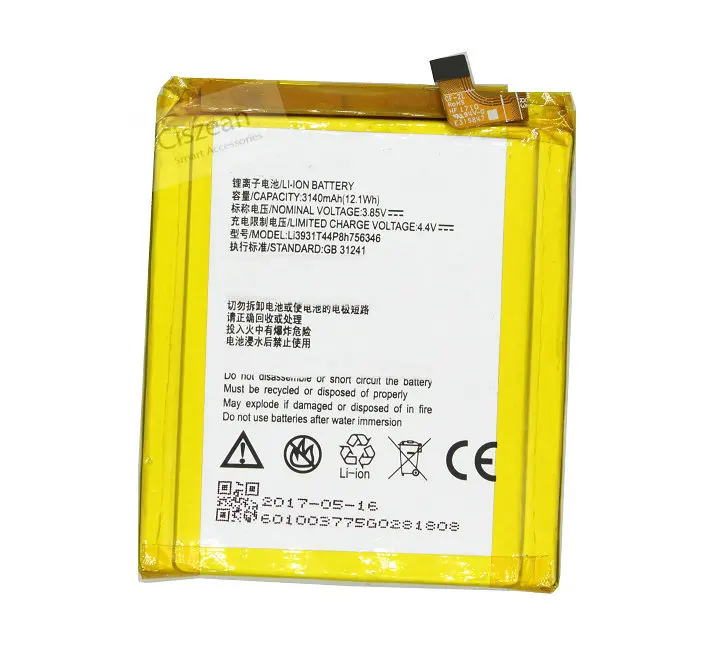 1x3140 мАч/12.1Wh Li3931T44P8h756346 Замена Батарея для ZTE Axon 7 5 дюйма A2017 Batteria батареей
