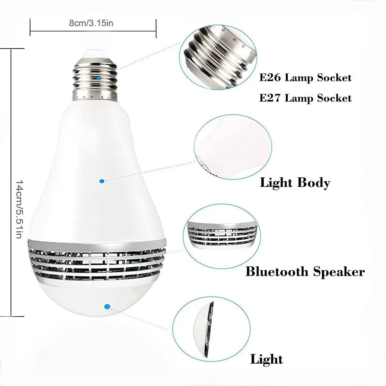 &quotУмная лампа RGB&quot Bluetooth 4 0 аудио колонки лампы с регулируемой яркостью E27 LED