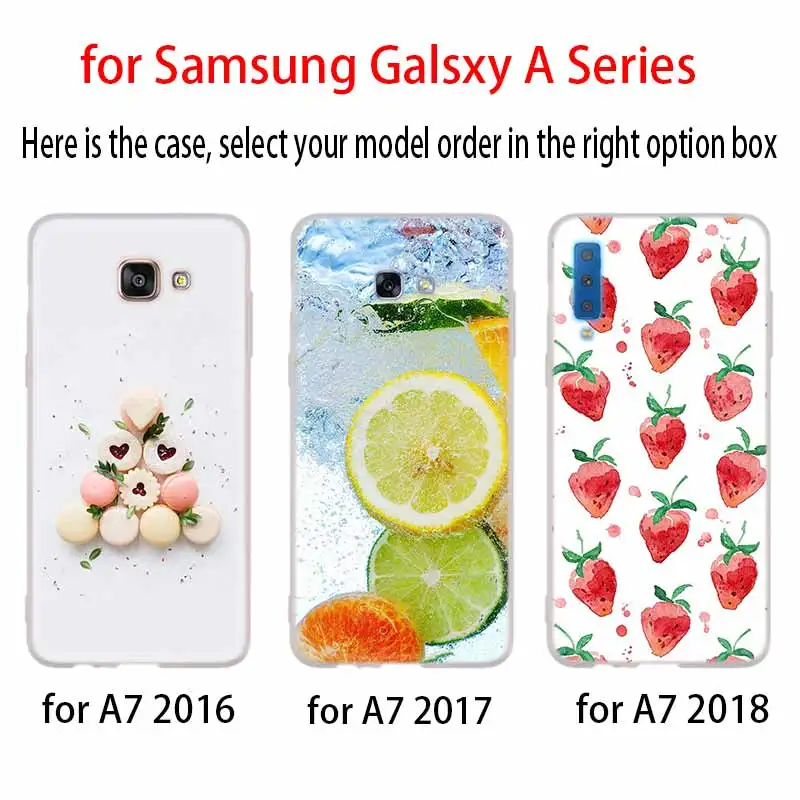 Fruit sugar ice strawberry Case For Samsung Galaxy A12/A20/A51/A70/A20s/A21s/A32/A50/A50s/A42/A52/A72 5G A8 A7 A6 2018 Cover | Мобильные