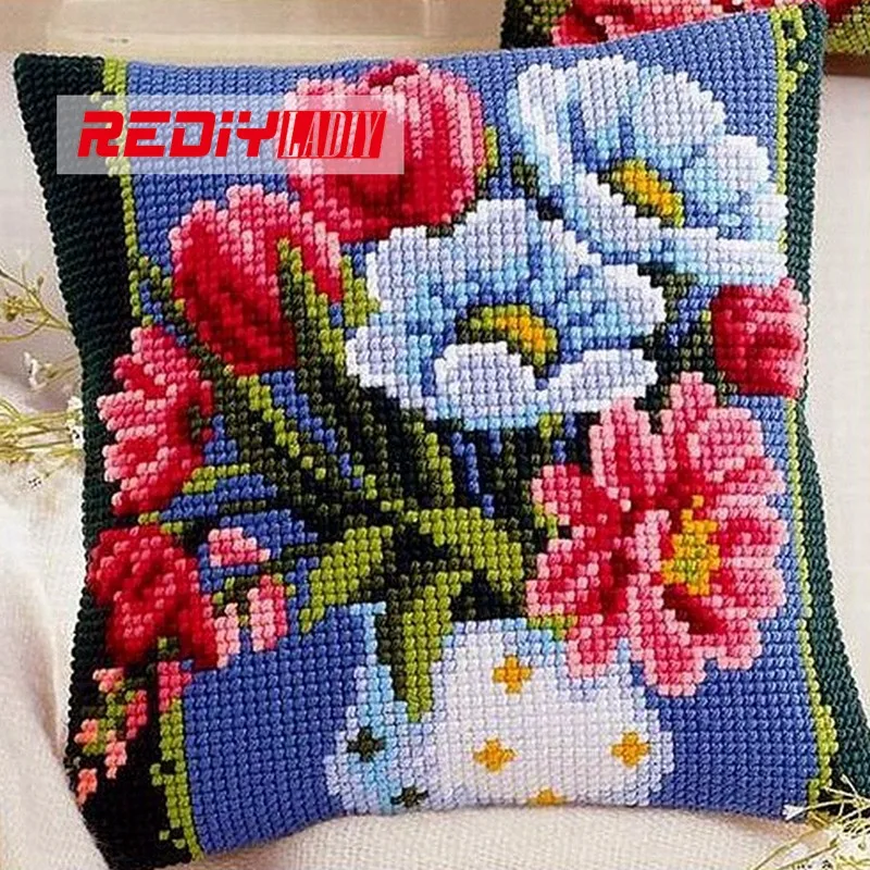 REDIY чехол для подушки с вышивкой крестиком подсолнухи декоративный чехол для подушки Комплект подушек для диванов