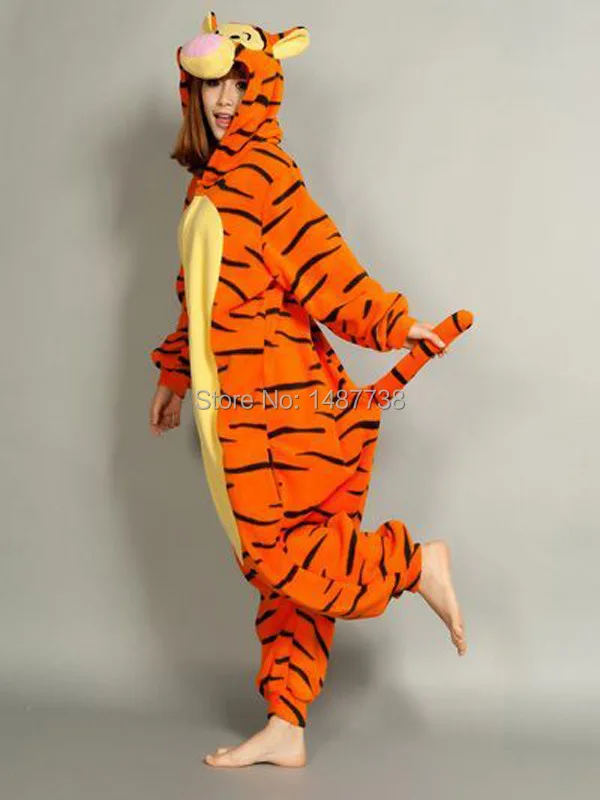 Тигра Прекрасный тигр костюм косплей зима пижамы пижамы Sleepsuit пижамы Onesie