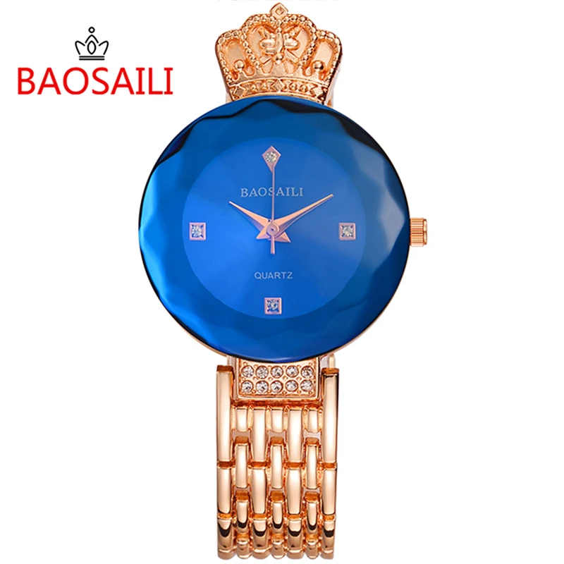 2018 новый дизайн BAOSAILI блестящие стразы роскошные часы из нержавеющей стали для