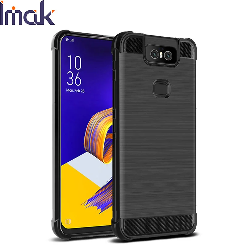 Чехол Imak из углеродного волокна для Asus Zenfone 6 ZS630KL Мягкая силиконовая задняя