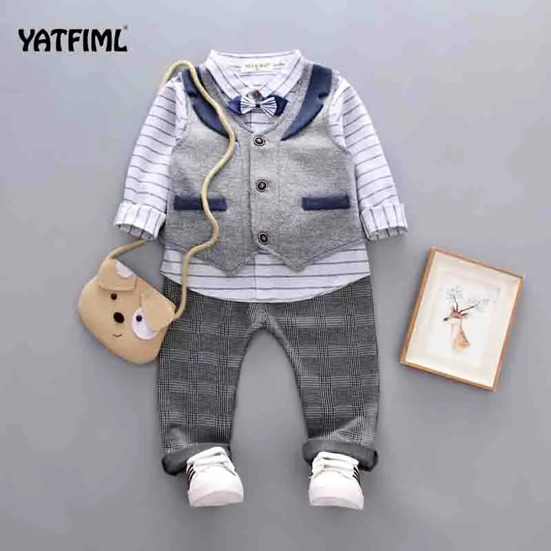 STYLE3 YATFIML одежда для малышей; костюмы для мальчиков на свадьбу; детское платье в британском стиле для дня рождения; костюм джентльмена; одежда для детей - Цвет: STYLE3