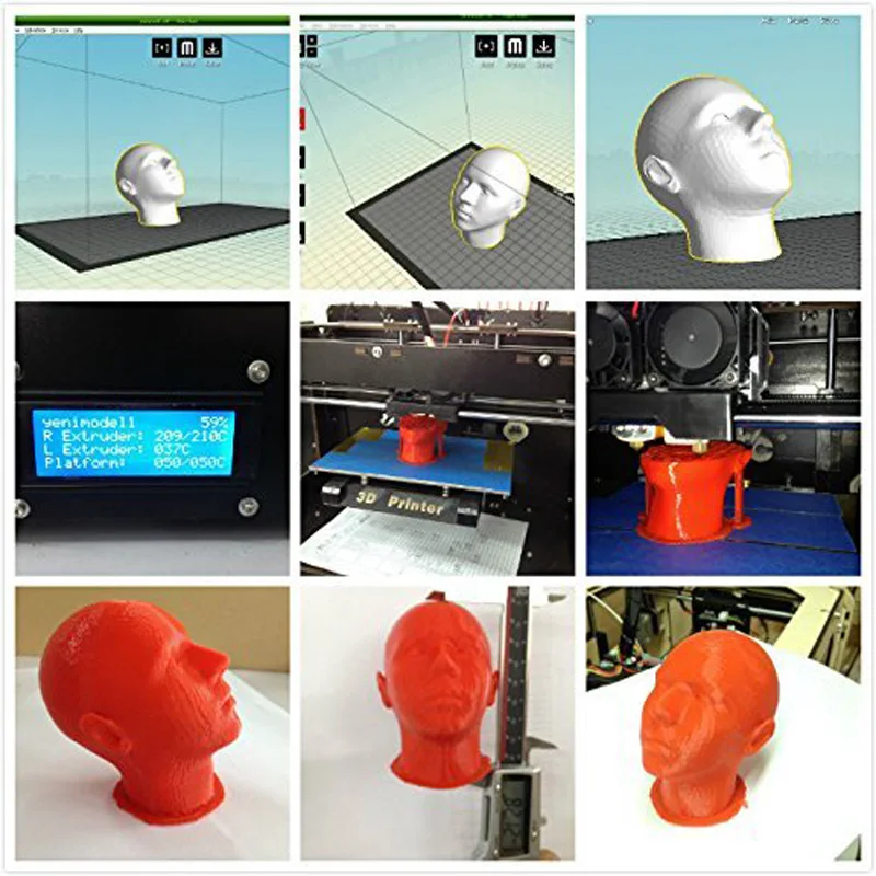 Модель FDM 3D принтера ZRPrinting собранные два сопла на основе Rep двойной спринклер нить