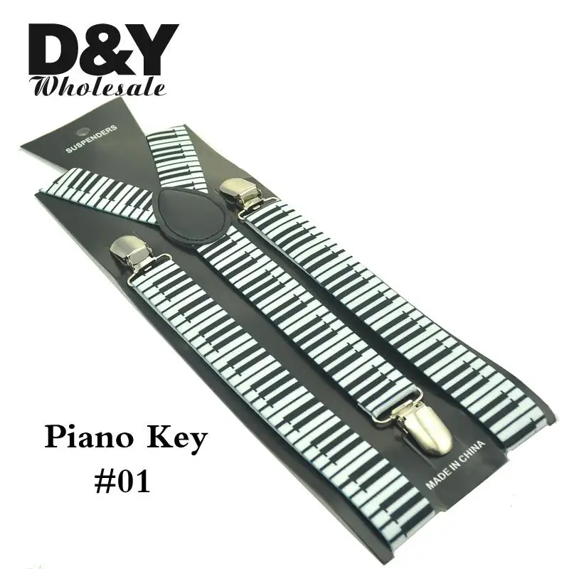 Женские и мужские подтяжки унисекс на клипсах 1 дюйм широкие модные с узором 3