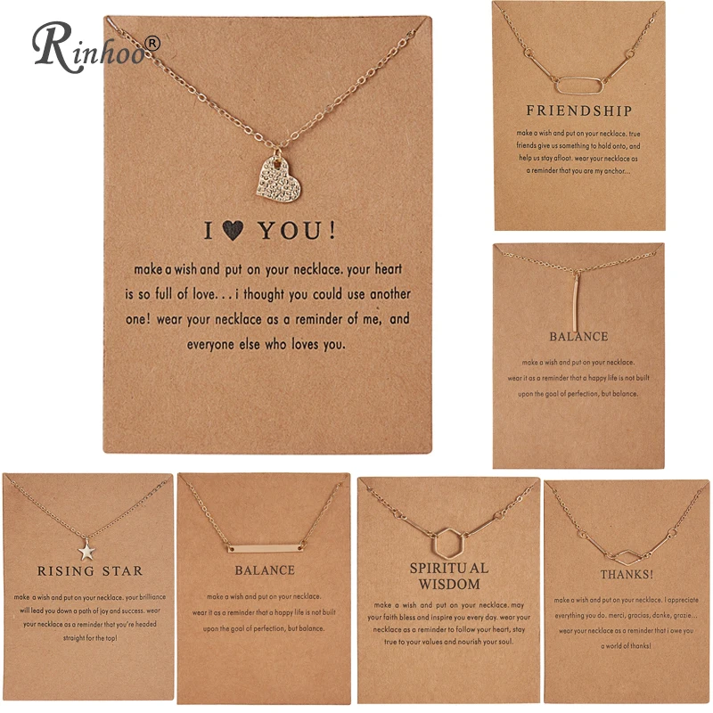 Модное ожерелье RINHOO золотого цвета I love You Balance Thank Star Винтажные Ювелирные изделия