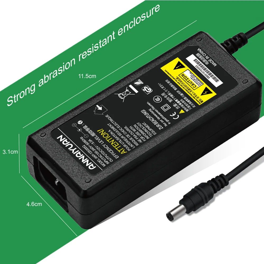 1 шт. 12V5A AC 100 В-240 В адаптер конвертер DC 12 5A 60 Вт Питание 5.5 мм x 2.1 для 5050/3528