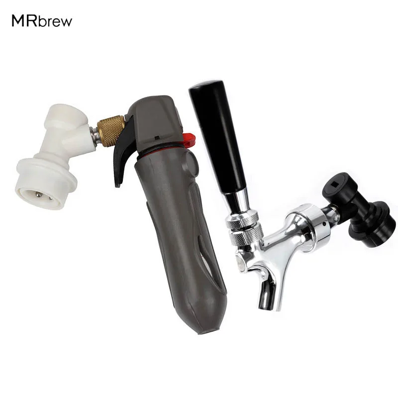 

Homebrew Polished Chrome Draft Beer Tap Faucet with Co2 Keg Charger Quick Disconnect Assembly For Cornelius Beer Keg