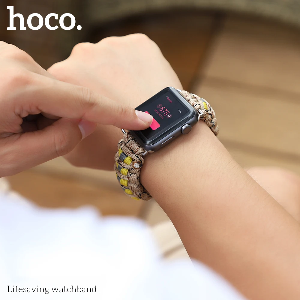 Запасные Спасательные Браслеты HOCO из мягкого нейлона для Apple Watch 4 3 2 1 совместимые