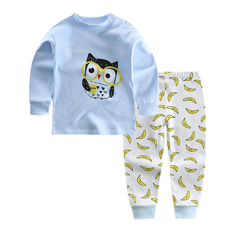 Комплект хлопкового нижнего белья для маленьких мальчиков длинные штаны с