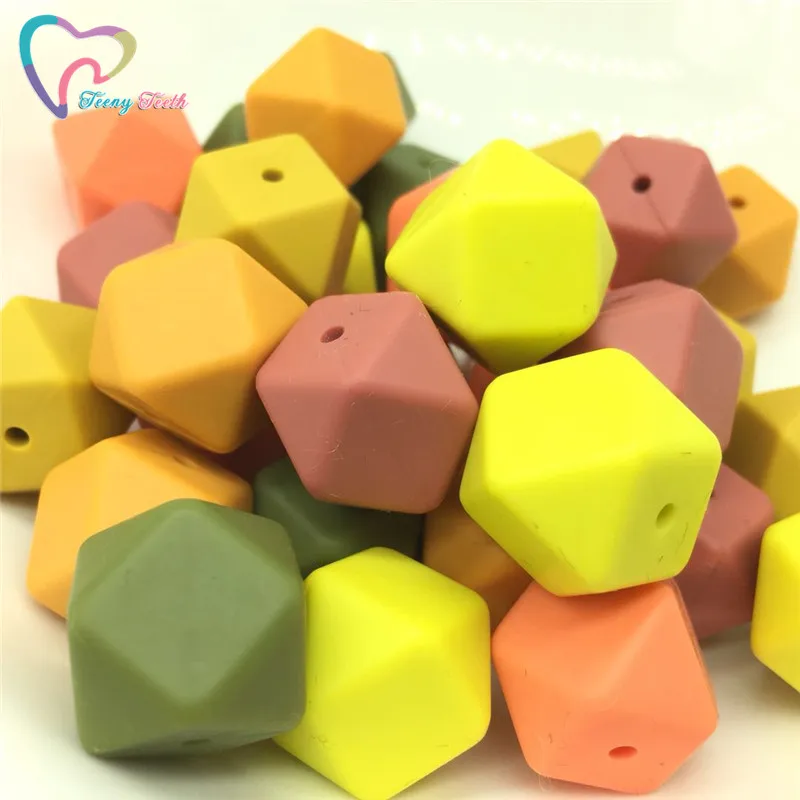 Teeny Teeth осень Цвета 50 шт в наборе 14 17 мм Силиконовые бусы из бисфенола а Еда Класс