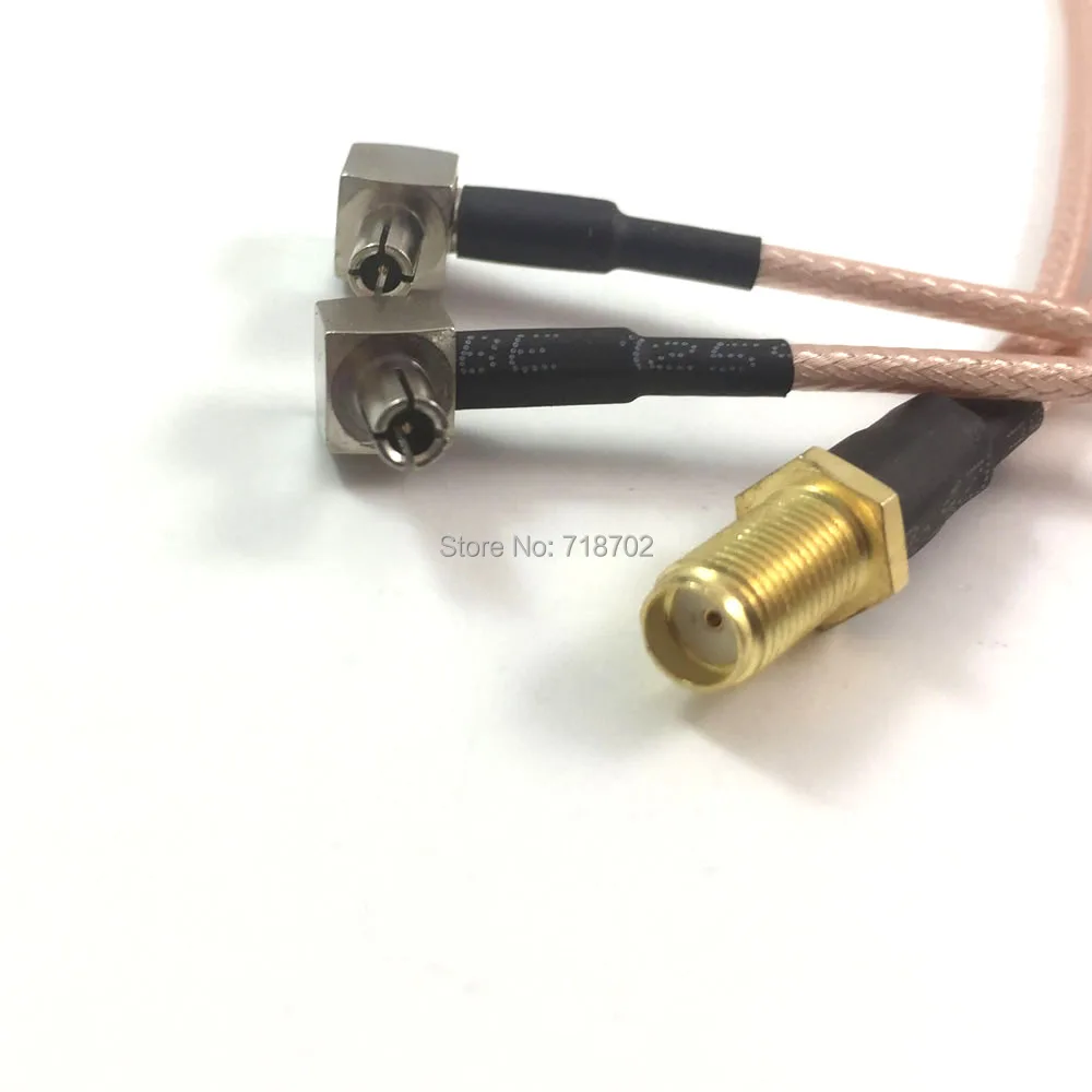1 шт. SMA разъем кабель Женский до 2 х Ts9 Мужской адаптер RG316 20 см удлинитель|female cable