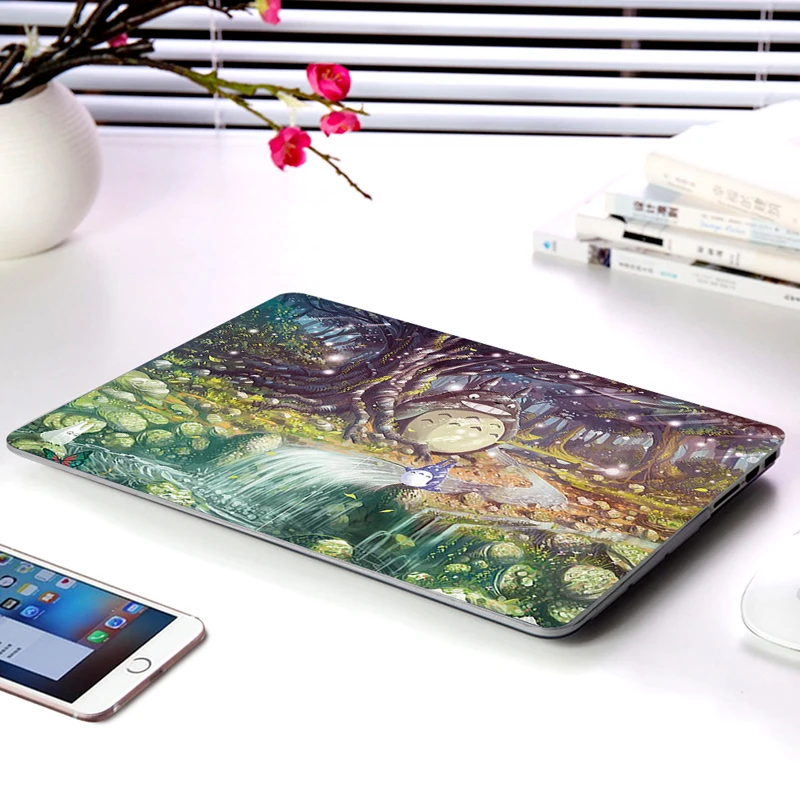 Totoro Shell Hard Laptop Case For Macbook Air Pro Retina 11 12 13.3 15.4 inch 2018 new 13 15 With Touch Bar Keyboard Cover+film |