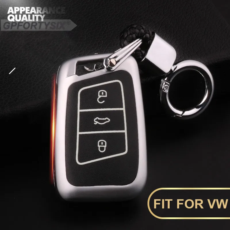 Серебристый чехол для автомобильного ключа из цинкового сплава с дистанционным