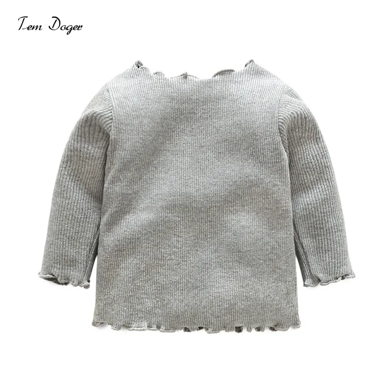 Комплекты одежды для маленьких девочек осенняя хлопковая футболка с длинными